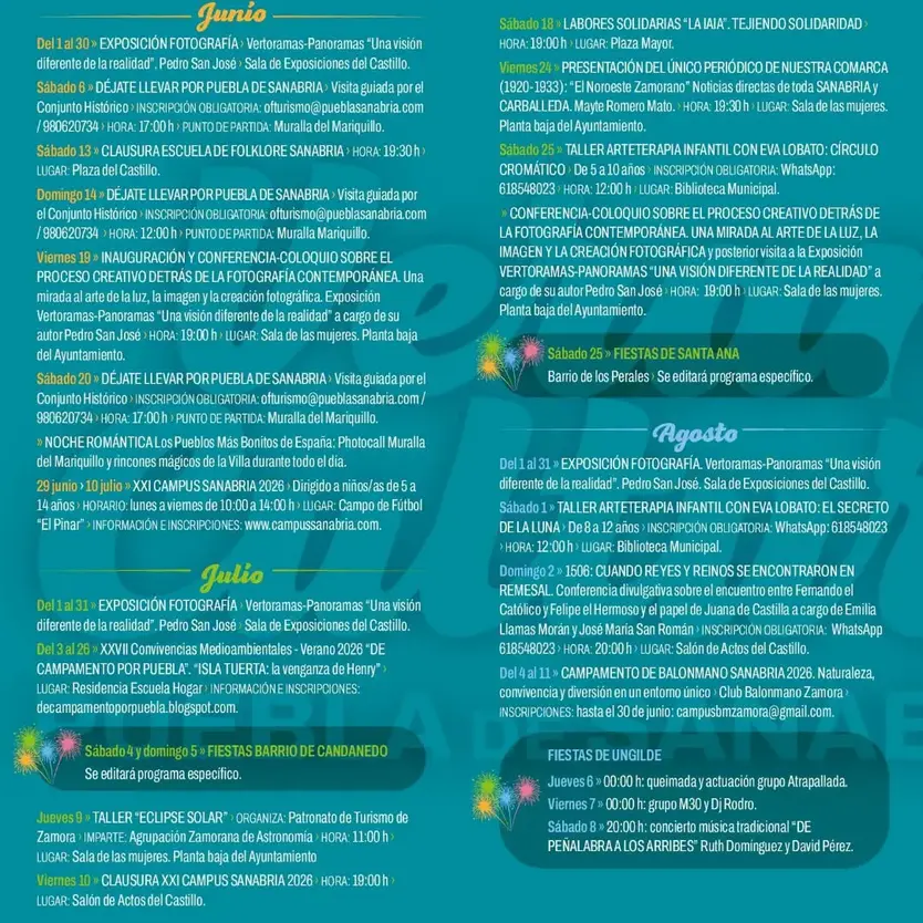 Programa Del Verano Cultural De Puebla De Sanabria