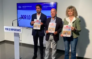 Óscar Ramajo, José María Barrios y Elvira Velasco en la rueda de prensa