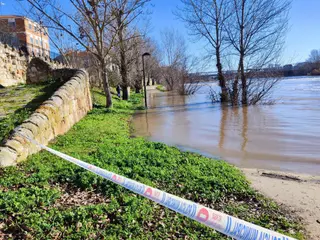Cortados los paseos de las riberas ante la crecida del río Duero.