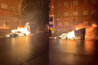 Incendio contenedor en Príncipe de Asturias