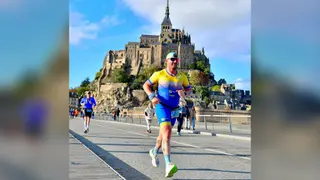 Jorge Herculano 'Portu' en la Triathlon Bayman de Normandía