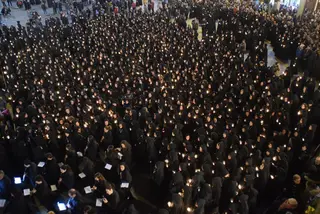 Imagen de las Damas de la Soledad el Sábado Santo
