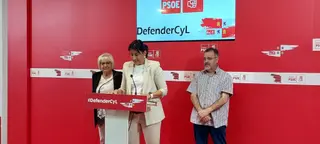 Los procuradores socialistas Inmaculada García Rioja, Ana Sánchez y José Ignacio Martín Benito