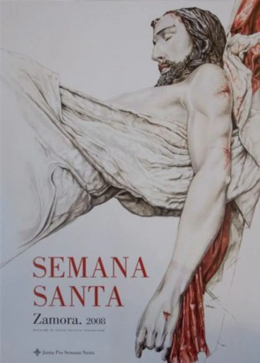 Cartel oficial Semana Santa de Zamora 2018, un dibujo del Jesús de La Conducción Al Sepulcro.