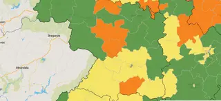 Mapa del coronavirus en las zonas básicas de salud de Zamora este viernes