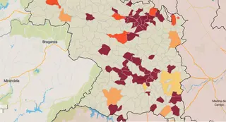 Mapa de la incidencia en los municipios de Zamora este viernes