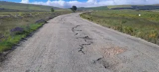Estado de la carretera entre Otero de Bodas y Ferreras de Arriba