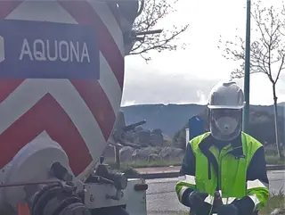 Trabajador Aquona Labores diaras duranre la plandemia