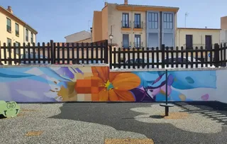 Imagen Del Mural En Proceso En La Plaza De San Sebastián