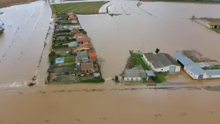 Tierras y fincas de la Rinconada anegadas el pasado martes por la crecida del Duero