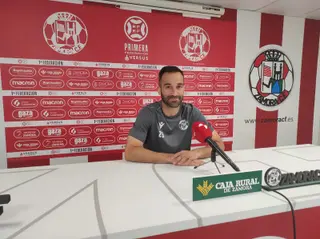 Edu Campabadal en rueda de prensa previa al encuentro ante el Barça Atlétic