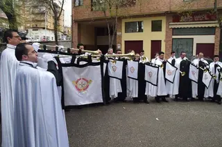 Misa, ensayo general de la banda y asamblea de la Hermandad de Jesús en su Tercera Caída