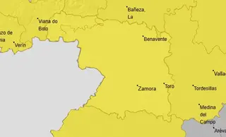 Aviso amarillo por precipitaciones intensas este sábado en Zamora