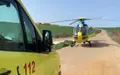 Ambulancia y helicóptero medicalizado. Archivo