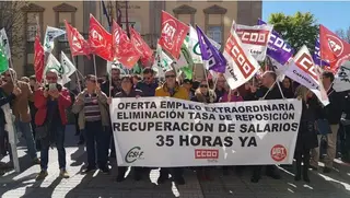 Una manifestación de los sindicatos