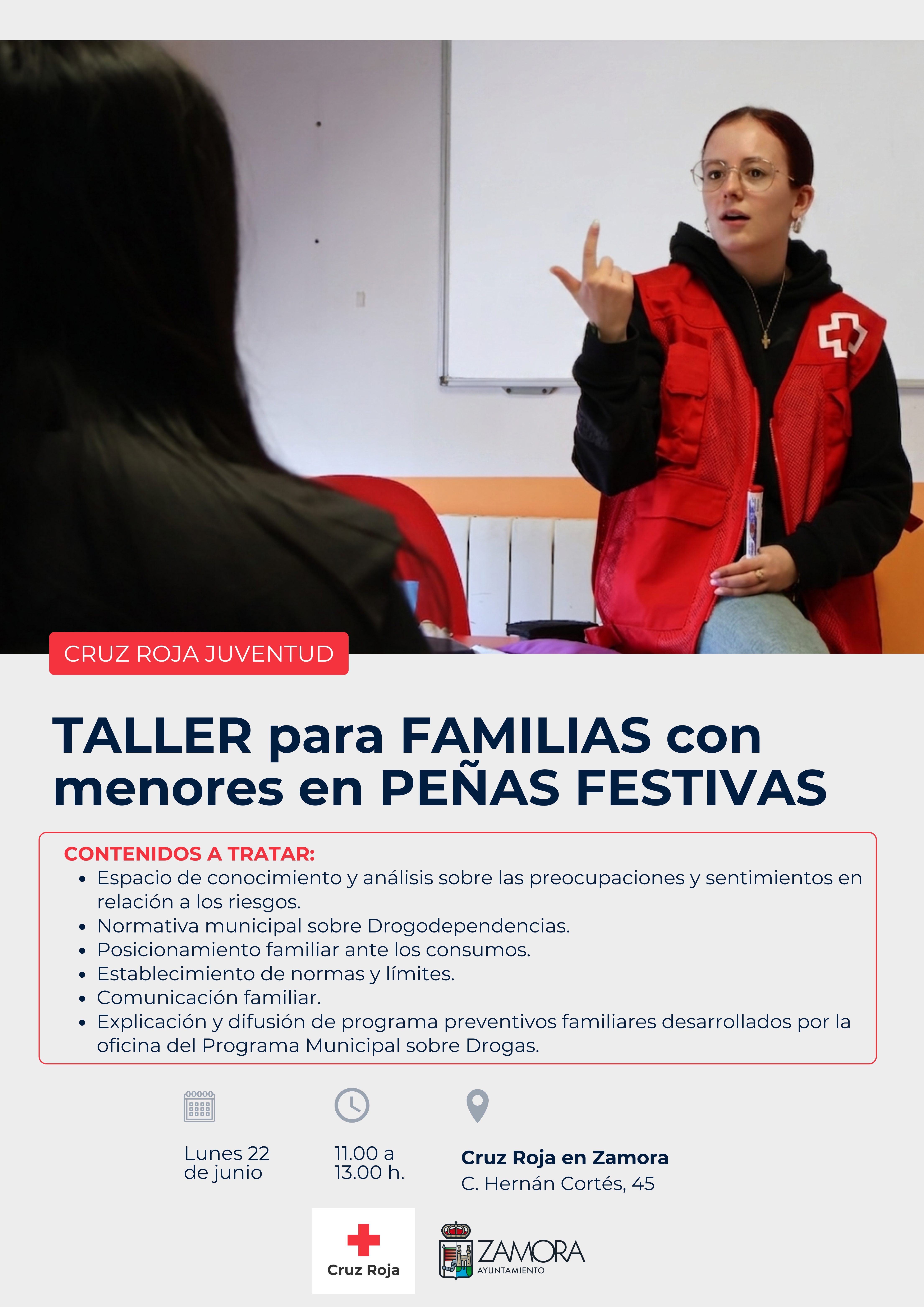 Cartel del taller para familias