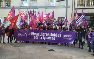 Concentración de Comisiones Obreras y UGT