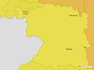 Aviso amarillo en Zamora por tormentas y lluvia