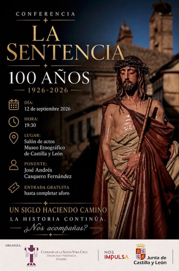 Cartel de la conferencia por el 100&ordm; aniversario de La Sentencia