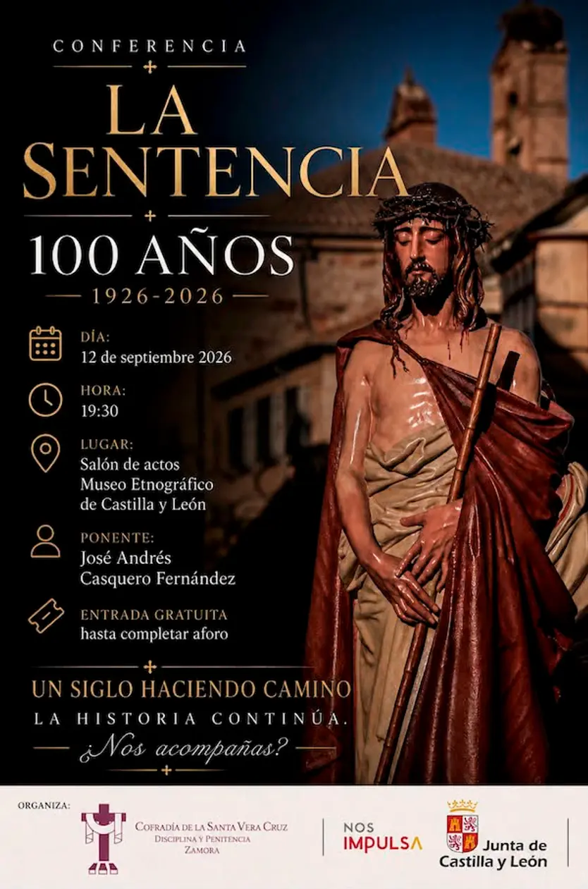 Cartel de la conferencia por el 100º aniversario de La Sentencia