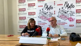 Trinidad Acebes y Ángel del Carmen presentan la manifestación del 1 de mayo