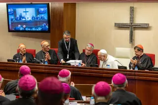 Florentino Pérez en el encuentro del Papa con los obispos españoles