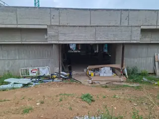 Imagen de las obras del Centro Cívico en la avenida de Cardenal Cisneros
