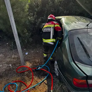 Imagen del accidente en la N-122 a la altura de Alcañices