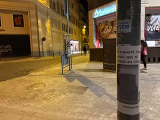 Imagen de uno de los carteles ubicado en la plaza de Fernández Duro | María Lorenzo