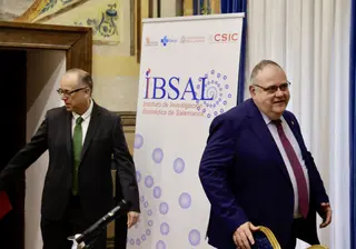 El consejero de Sanidad, Alejandro Vázquez en el curso organizado hoy por el Instituto de Investigación Biomédica de Salamanca (Ibsal)