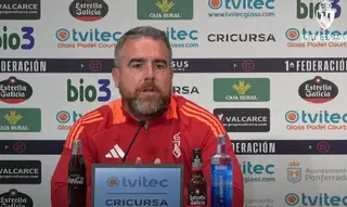 Javier Rey, entrenador SD Ponferradina en rueda de prensa previa al partido.