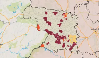 Mapa de la incidencia en los municipios de Zamora este jueves