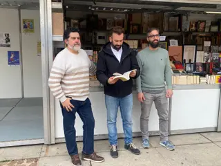 Abel Vieito, David Gago y Luis Pertejo en la inauguración