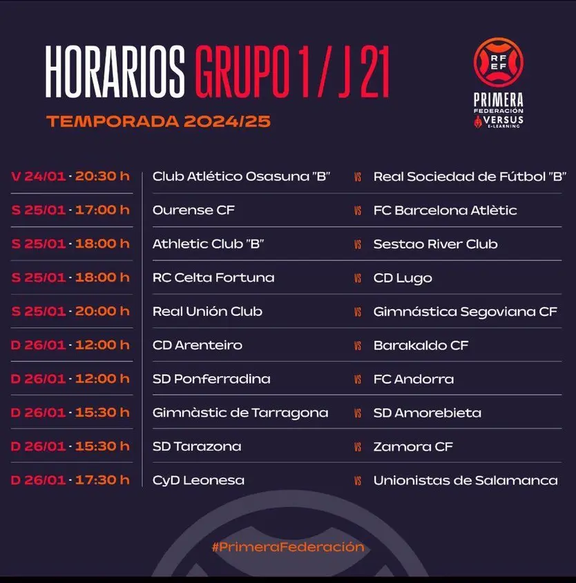 Horario jornada 21