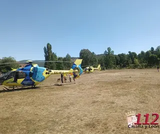 Helicóptero medicalizado del Sacyl. Archivo.