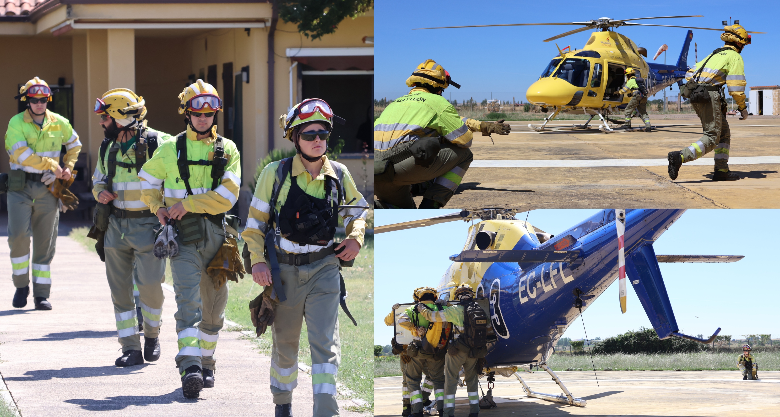 Maniobras en el helic&oacute;ptero por los bomberos de la base | Alejandro Sard&oacute;n