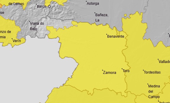 Aviso amarillo en la Meseta de Zamora por altas temperaturas | AEMET