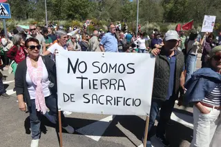 Protesta en Sanabria contra la supresión de trenes Fotos: ICAL