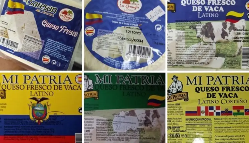 Imagen de los quesos afectados. FACUA