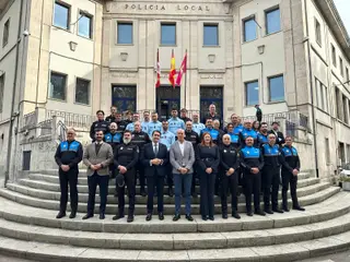Los policías locales de Castilla y León y Portugal que han participado en el curso