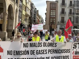 Manifestación en contra de las platas de biogás en Zamora
