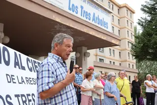 Manuel Fuentes durante la concentración