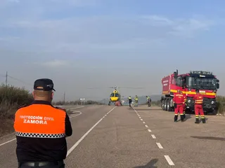 Imagen de los medios desplegados en el incendio de Puercas