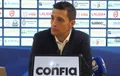 Saulo Hernández en la rueda de prensa tras el partido