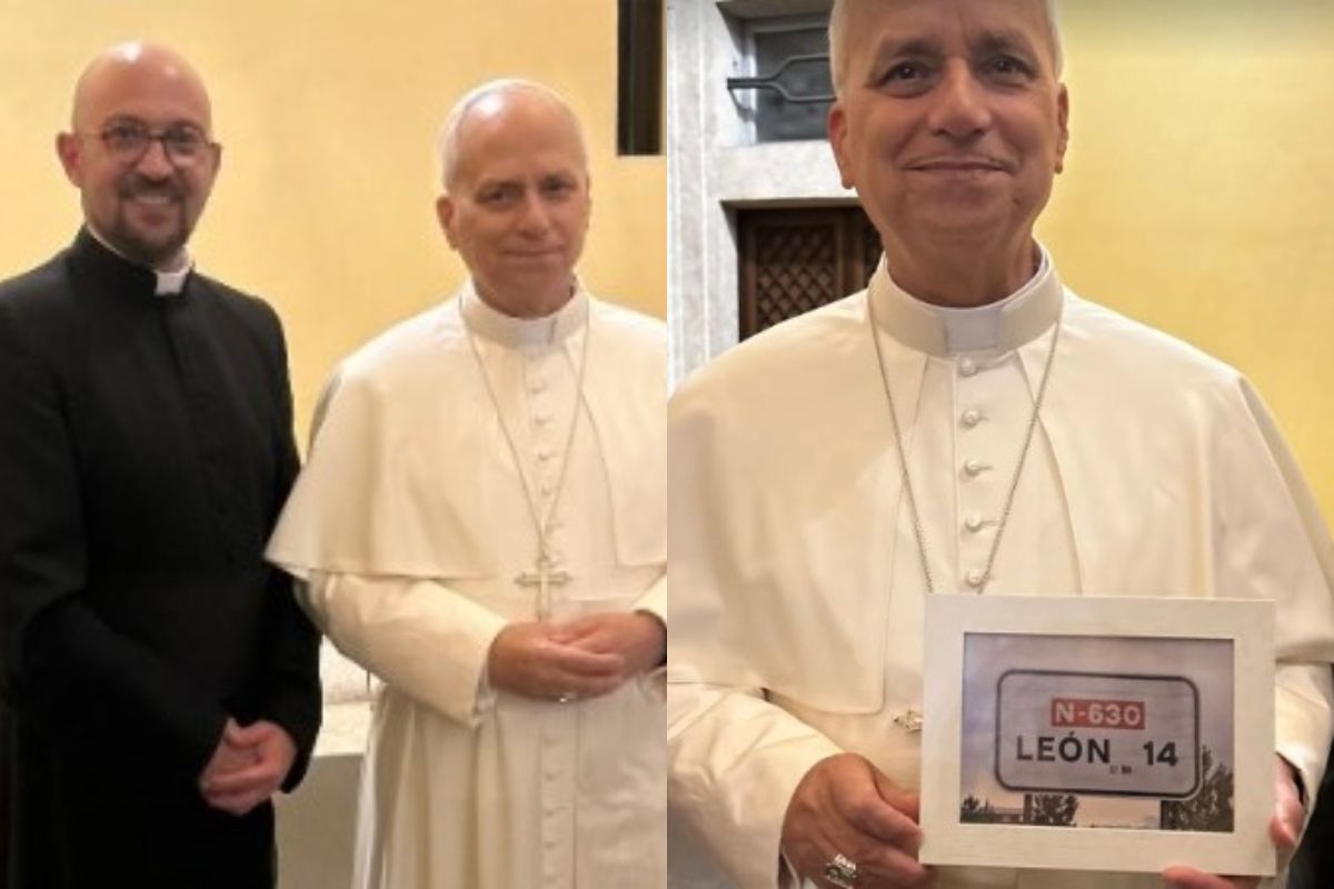 Imagen de Héctor Galán junto a León XIV