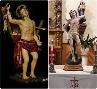 A la izquierda el San Sebastián de Algarrobo; a la derecha el de Roales