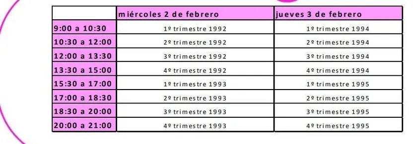 Horario en IFEZA