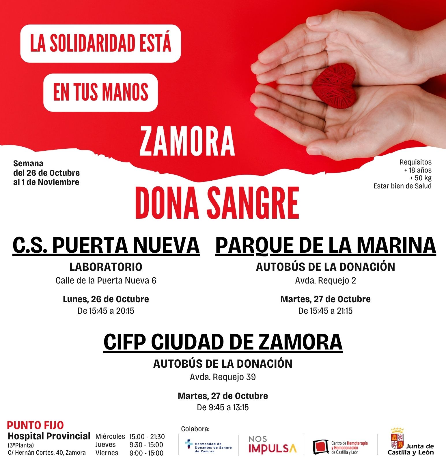 Puntos m&oacute;viles de donaci&oacute;n esta semana