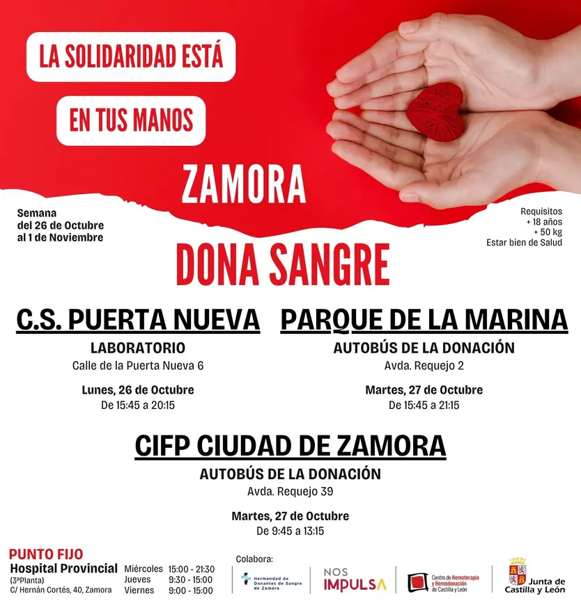Puntos móviles de donación esta semana