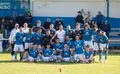 Los jugadores y el equipo técnico del CD Villaralbo tras la victoria en casa